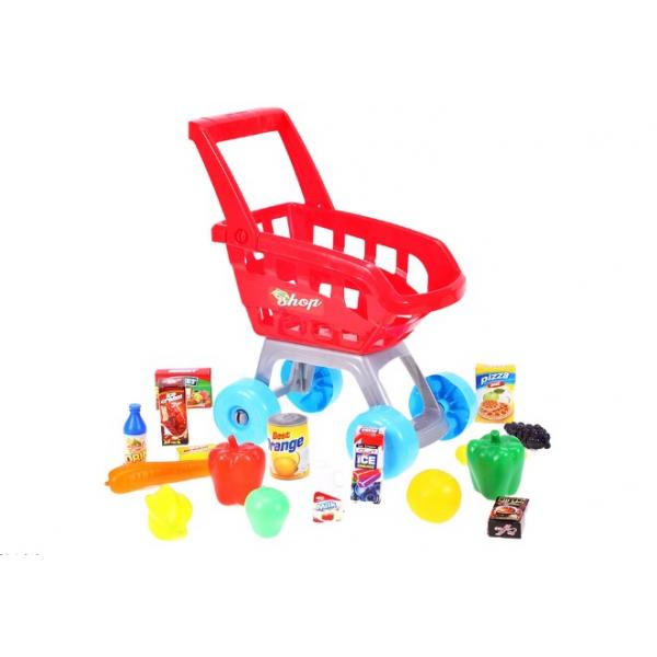 Žaislinis pirkinių vežimėlis su pirkiniais "SuperMarket"